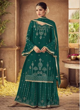 Resham Work Designer Palazzo Salwar Kameez