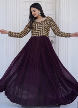 Resham Work Readymade Designer Gown