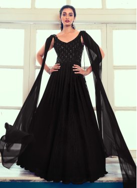 Resham Work Readymade Floor Length Gown