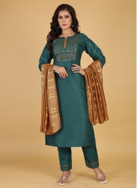 Resham Work Readymade Salwar Suit