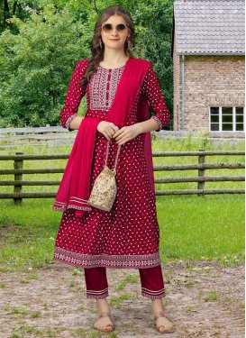 Reyon Embroidered Work Readymade Salwar Suit
