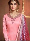 Riveting Embroidered Party Churidar Suit - 1