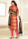 Woven Work Art Silk Pant Style Straight Salwar Suit - 1