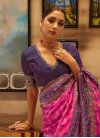 Purple and Rose Pink Trendy Classic Saree For Casual - 1