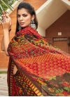 Faux Georgette Coffee Brown and Red Traditional Designer Saree For Casual - 1