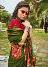 Green and Red Contemporary Style Saree - 1