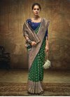 Green and Navy Blue Designer Contemporary Style Saree - 1