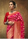 Woven Work Red and Rose Pink Designer Traditional Saree - 1