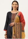 Black and Red Embroidered Work Pant Style Pakistani Salwar Suit - 1