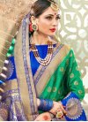 Blue and Green Trendy Classic Saree - 1