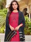 Embroidered Work Navy Blue and Rose Pink Readymade Salwar Suit - 1