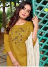 Mustard and Off White Readymade Designer Salwar Suit For Ceremonial - 1