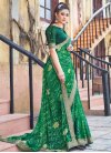 Faux Georgette Lace Work Designer Contemporary Style Saree - 1