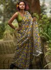 Linen Designer Contemporary Style Saree For Casual - 1