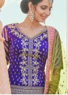 Blue and Rose Pink Brocade Designer Classic Lehenga Choli For Bridal - 1
