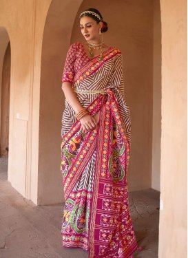 Rose Pink and Wine Designer Contemporary Style Saree For Ceremonial