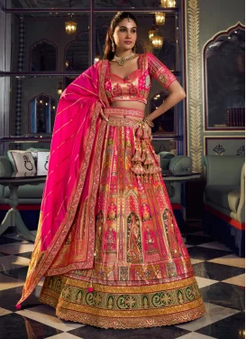 Rose Pink Banarasi Silk Embroidered Work Designer Lehenga Choli for Women