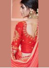 Rose Pink Embroidered Ceremonial Classic Designer Saree - 2
