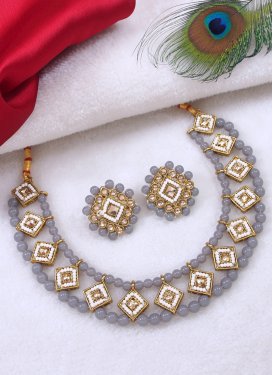 Royal Beads Work Gold Rodium Polish Necklace Set