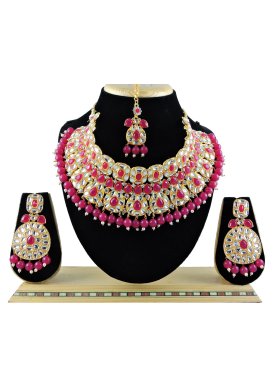 Royal Rose Pink and White Gold Rodium Polish Necklace Set