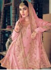 Jacquard Silk Palazzo Style Pakistani Salwar Kameez For Ceremonial - 1