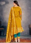 Art Silk Woven Work Pant Style Straight Salwar Suit - 1