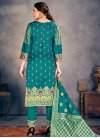 Art Silk Woven Work Pant Style Designer Salwar Suit - 1