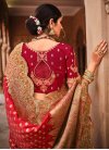 Hot Pink and Red Embroidered Work Trendy Classic Saree - 1
