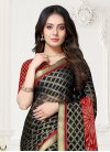 Black and Red Contemporary Style Saree For Ceremonial - 1