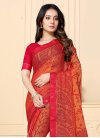 Orange and Red Contemporary Style Saree For Festival - 1