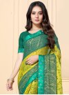 Olive and Teal Designer Traditional Saree - 1