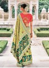 Green and Olive Silk Designer Contemporary Saree - 2