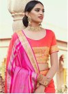 Rose Pink and Tomato Woven Work Traditional Designer Saree - 1