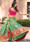 Mint Green and Rose Pink Banarasi Silk Designer Lehenga Choli For Bridal - 2