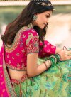 Mint Green and Rose Pink Banarasi Silk Designer Lehenga Choli For Bridal - 1