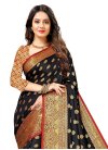 Art Silk Black and Red Designer Traditional Saree - 1