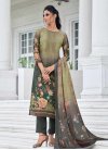 Digital Print Work Maslin Pant Style Pakistani Suit - 1