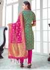 Woven Work Pant Style Straight Salwar Suit - 1