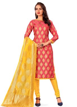 Salmon and Yellow  Pant Style Designer Salwar Kameez For Casual