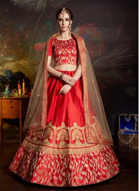 Satin A - Line Lehenga For Bridal