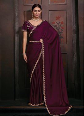 Satin Georgette Designer Contemporary Style Saree For Party