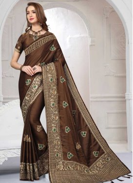 Satin Silk Contemporary Style Saree