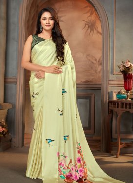 Satin Silk Designer Contemporary Saree For Casual