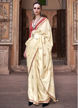Satin Silk Designer Contemporary Saree For Ceremonial