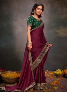 Satin Silk Designer Contemporary Style Saree