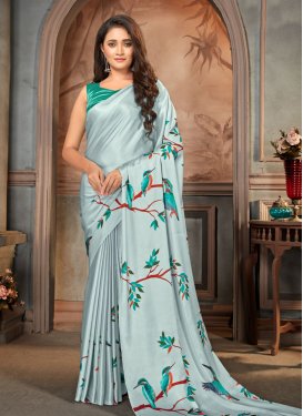 Satin Silk Designer Contemporary Style Saree For Casual