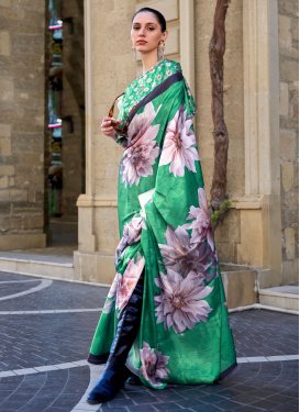 Satin Silk Designer Contemporary Style Saree For Ceremonial
