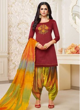 Satin Silk Designer Patiala Salwar Suit