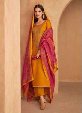 Satin Silk Designer Straight Salwar Suit