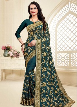 Satin Silk Designer Traditional Saree For Bridal